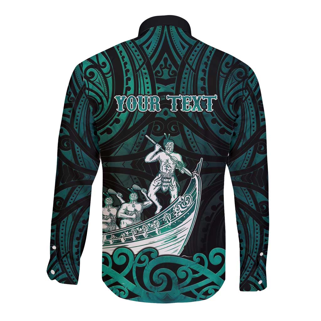 Personalised New Zealand Waka Racing Long Sleeve Button Shirt Maori Warriors LT05 - Polynesian Pride