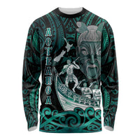 Personalised New Zealand Waka Racing Long Sleeve Shirt Maori Warriors LT05 Unisex Green - Polynesian Pride