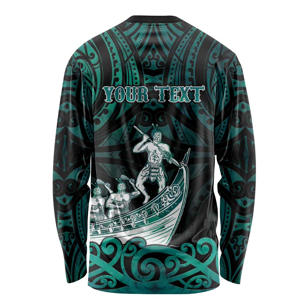 Personalised New Zealand Waka Racing Long Sleeve Shirt Maori Warriors LT05 - Polynesian Pride
