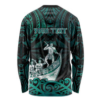 Personalised New Zealand Waka Racing Long Sleeve Shirt Maori Warriors LT05 - Polynesian Pride