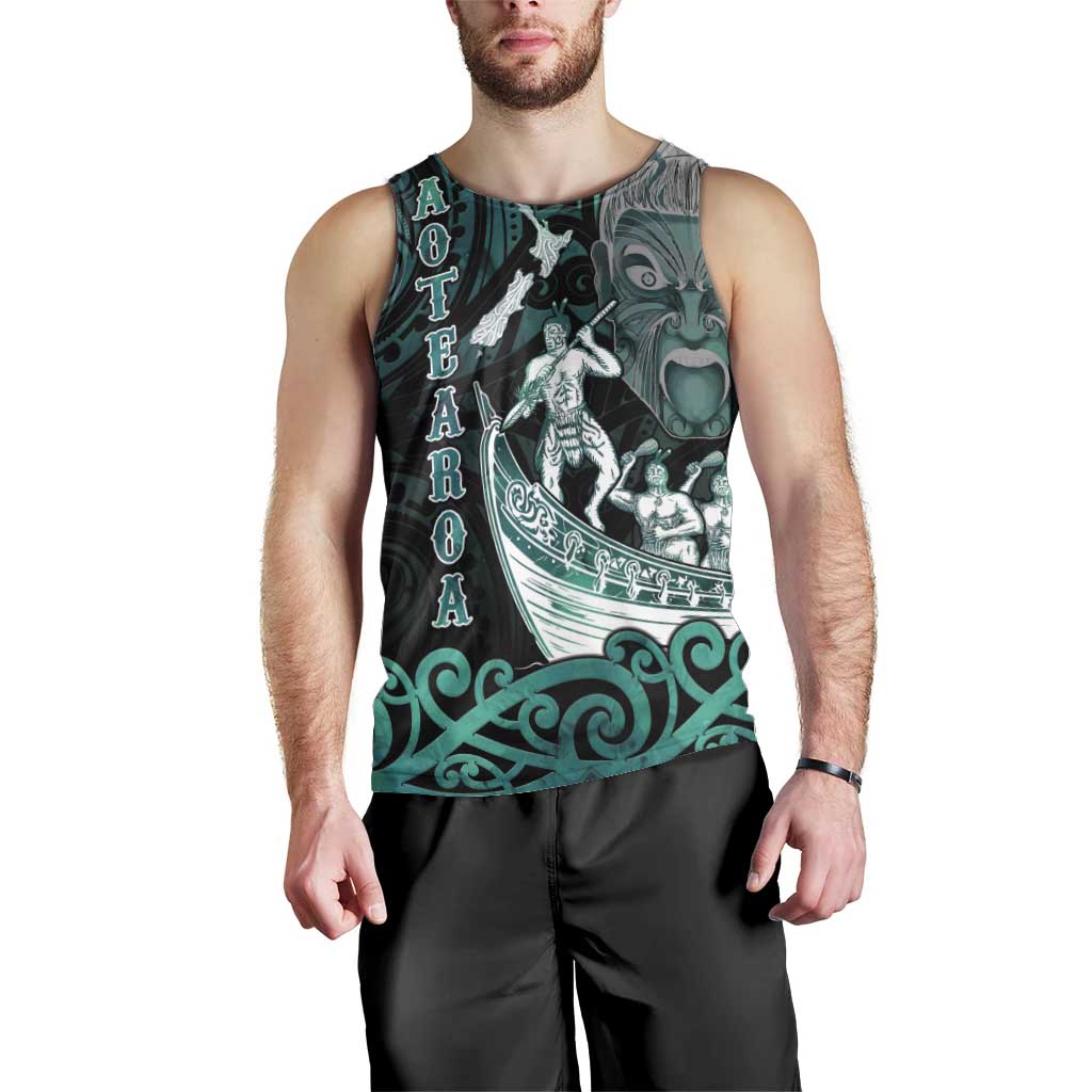 Personalised New Zealand Waka Racing Men Tank Top Maori Warriors LT05 - Polynesian Pride