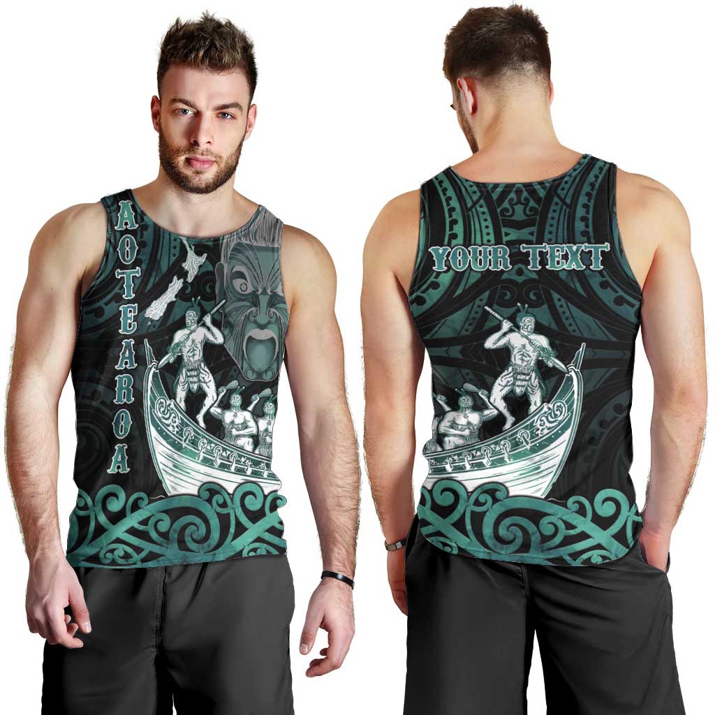 Personalised New Zealand Waka Racing Men Tank Top Maori Warriors LT05 - Polynesian Pride