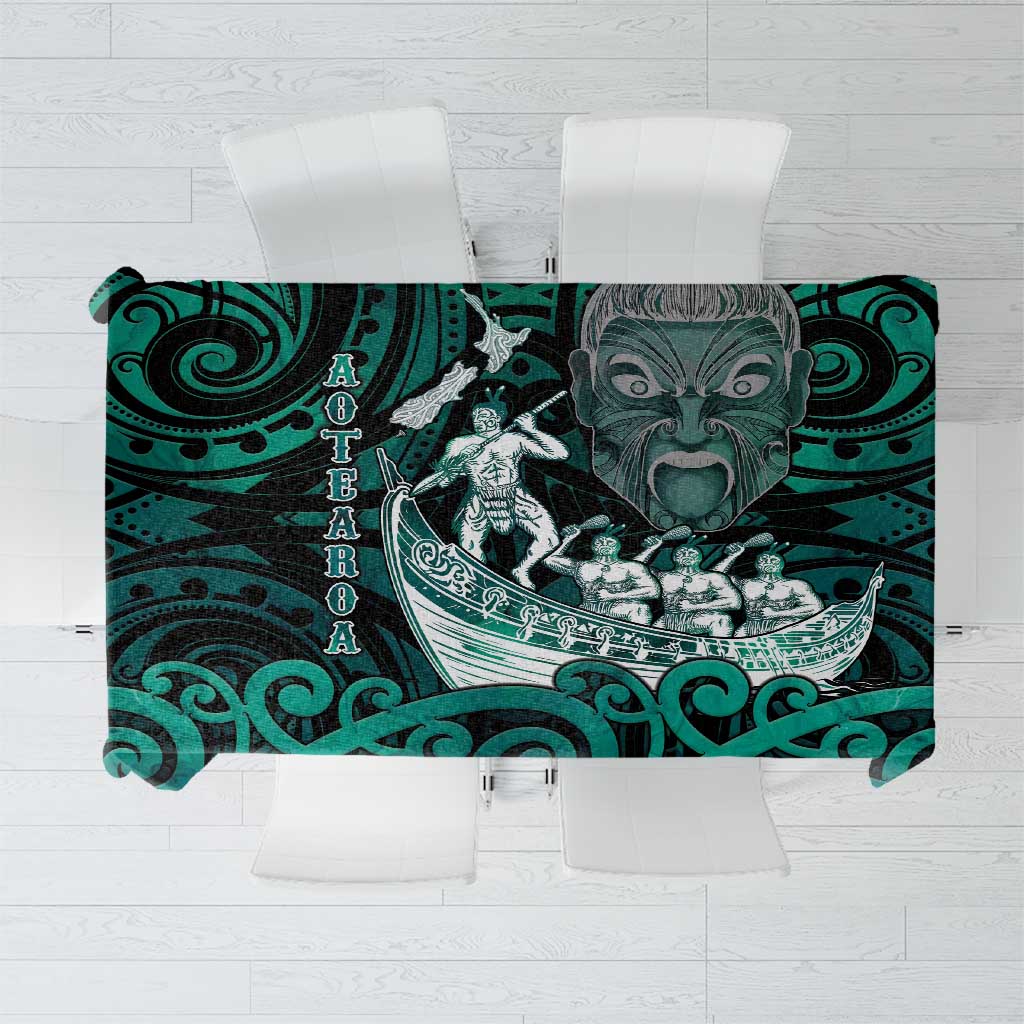 New Zealand Waka Racing Tablecloth Maori Warriors LT05 Green - Polynesian Pride