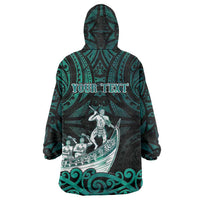 Personalised New Zealand Waka Racing Wearable Blanket Hoodie Maori Warriors LT05 - Polynesian Pride