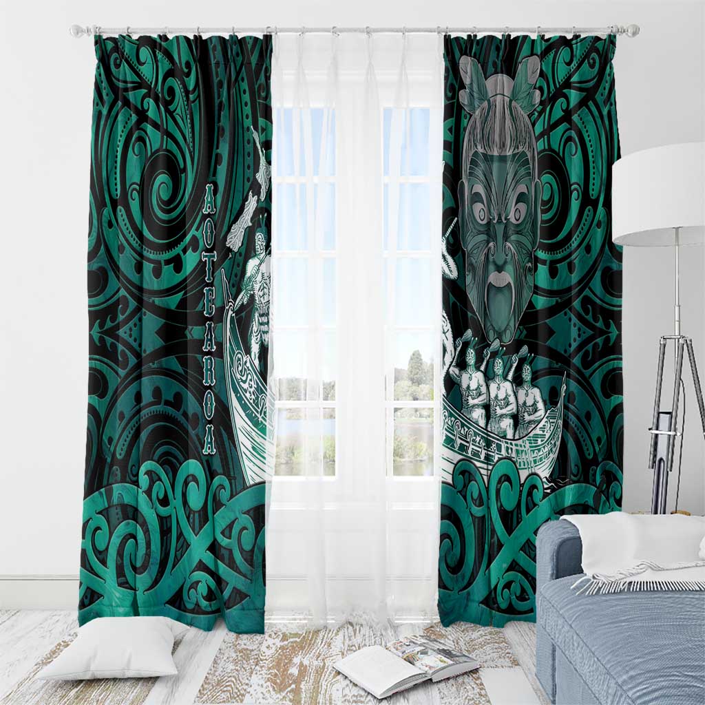 New Zealand Waka Racing Window Curtain Maori Warriors LT05 - Polynesian Pride