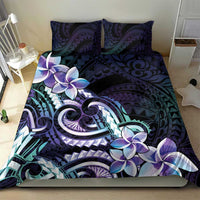Polynesian Art Tattoo Bedding Set Plumeria Flowers Turquoise Gradient