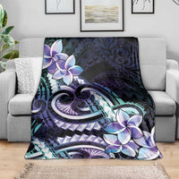 Polynesian Art Tattoo Blanket Plumeria Flowers Turquoise Gradient LT05 - Polynesian Pride