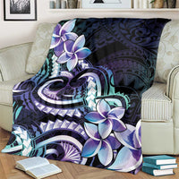 Polynesian Art Tattoo Blanket Plumeria Flowers Turquoise Gradient LT05 - Polynesian Pride