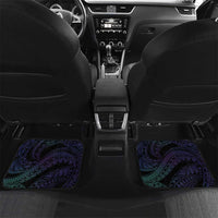 Polynesian Art Tattoo Car Mats Plumeria Flowers Turquoise Gradient LT05 Set 2pcs - Back Turquoise - Polynesian Pride