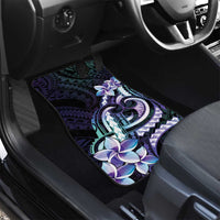 Polynesian Art Tattoo Car Mats Plumeria Flowers Turquoise Gradient LT05 - Polynesian Pride
