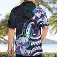 Polynesian Art Tattoo Hawaiian Shirt Plumeria Flowers Turquoise Gradient LT05 - Polynesian Pride