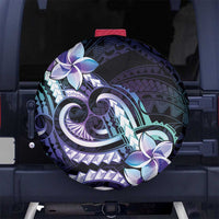 Polynesian Art Tattoo Spare Tire Cover Plumeria Flowers Turquoise Gradient