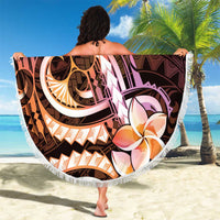Polynesian Art Tattoo Beach Blanket Plumeria Flowers Peach Gradient LT05 - Polynesian Pride