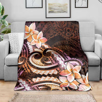 Polynesian Art Tattoo Blanket Plumeria Flowers Peach Gradient LT05 - Polynesian Pride