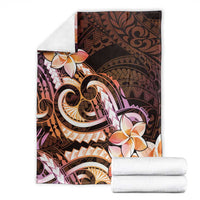 Polynesian Art Tattoo Blanket Plumeria Flowers Peach Gradient LT05 - Polynesian Pride
