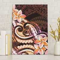 Polynesian Art Tattoo Canvas Wall Art Plumeria Flowers Peach Gradient LT05 Without Frame Peach - Polynesian Pride