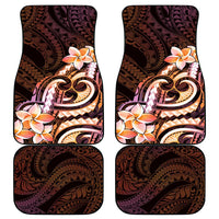 Polynesian Art Tattoo Car Mats Plumeria Flowers Peach Gradient LT05 - Polynesian Pride