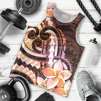 Polynesian Art Tattoo Men Tank Top Plumeria Flowers Peach Gradient LT05 - Polynesian Pride
