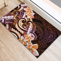 Polynesian Art Tattoo Rubber Doormat Plumeria Flowers Peach Gradient LT05 - Polynesian Pride