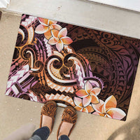 Polynesian Art Tattoo Rubber Doormat Plumeria Flowers Peach Gradient LT05 - Polynesian Pride