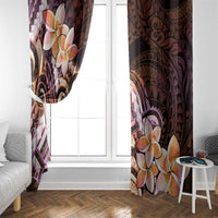Polynesian Art Tattoo Window Curtain Plumeria Flowers Peach Gradient LT05 - Polynesian Pride
