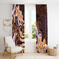 Polynesian Art Tattoo Window Curtain Plumeria Flowers Peach Gradient LT05 - Polynesian Pride