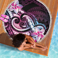 Polynesian Art Tattoo Beach Blanket Plumeria Flowers Pink Gradient LT05 - Polynesian Pride