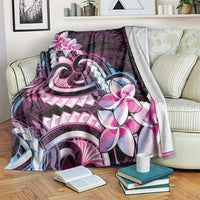 Polynesian Art Tattoo Blanket Plumeria Flowers Pink Gradient LT05 Pink - Polynesian Pride