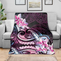 Polynesian Art Tattoo Blanket Plumeria Flowers Pink Gradient LT05 - Polynesian Pride