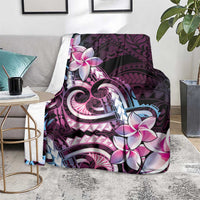 Polynesian Art Tattoo Blanket Plumeria Flowers Pink Gradient LT05 - Polynesian Pride
