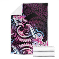 Polynesian Art Tattoo Blanket Plumeria Flowers Pink Gradient LT05 - Polynesian Pride