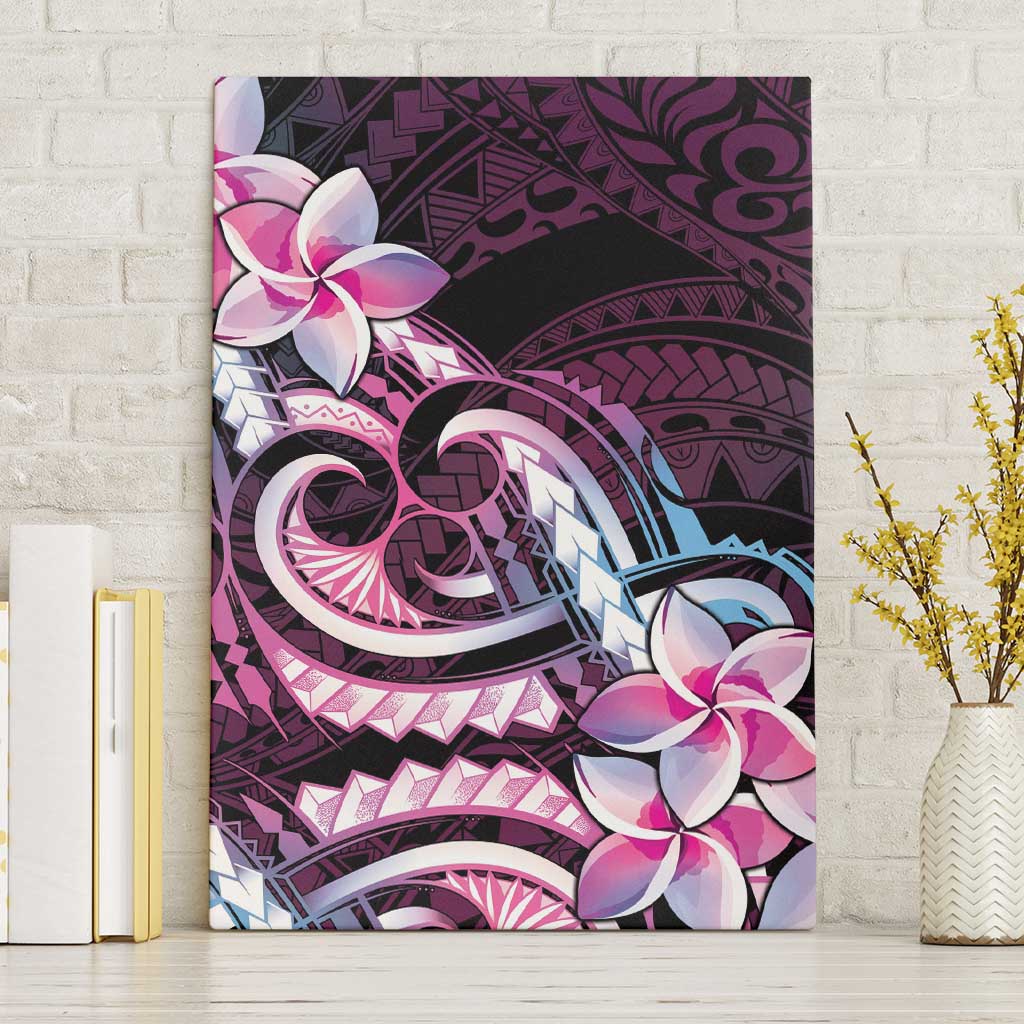 Polynesian Art Tattoo Canvas Wall Art Plumeria Flowers Pink Gradient LT05 Without Frame Pink - Polynesian Pride