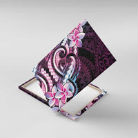 Polynesian Art Tattoo Canvas Wall Art Plumeria Flowers Pink Gradient LT05 With Frame Pink - Polynesian Pride