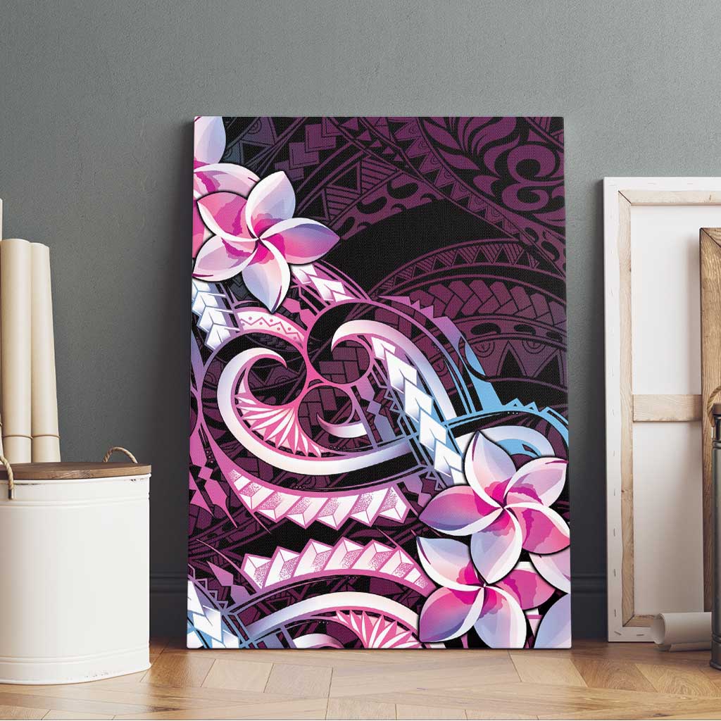 Polynesian Art Tattoo Canvas Wall Art Plumeria Flowers Pink Gradient LT05 - Polynesian Pride