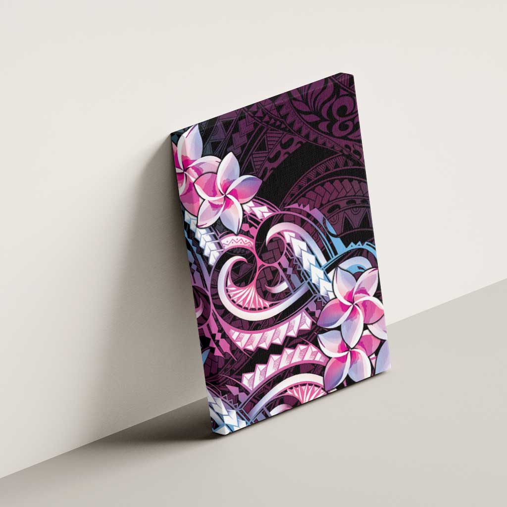 Polynesian Art Tattoo Canvas Wall Art Plumeria Flowers Pink Gradient LT05 - Polynesian Pride
