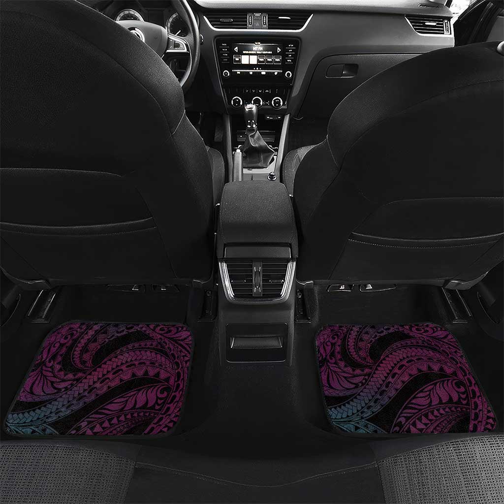 Polynesian Art Tattoo Car Mats Plumeria Flowers Pink Gradient LT05 Set 2pcs - Back Pink - Polynesian Pride