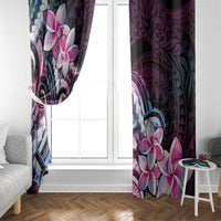 Polynesian Art Tattoo Window Curtain Plumeria Flowers Pink Gradient LT05 - Polynesian Pride