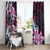 Polynesian Art Tattoo Window Curtain Plumeria Flowers Pink Gradient LT05 - Polynesian Pride
