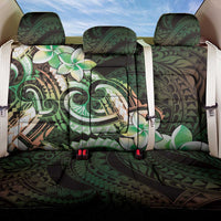Polynesian Art Tattoo Back Car Seat Cover Plumeria Flowers Green Gradient