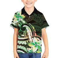 Polynesian Art Tattoo Hawaiian Shirt Plumeria Flowers Green Gradient LT05 - Polynesian Pride