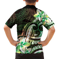 Polynesian Art Tattoo Hawaiian Shirt Plumeria Flowers Green Gradient LT05 - Polynesian Pride