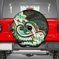 Polynesian Art Tattoo Spare Tire Cover Plumeria Flowers Green Gradient LT05 - Polynesian Pride