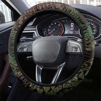 Polynesian Art Tattoo Steering Wheel Cover Plumeria Flowers Green Gradient LT05 - Polynesian Pride