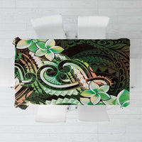 Polynesian Art Tattoo Tablecloth Plumeria Flowers Green Gradient LT05 Green - Polynesian Pride
