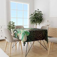 Polynesian Art Tattoo Tablecloth Plumeria Flowers Green Gradient LT05 - Polynesian Pride