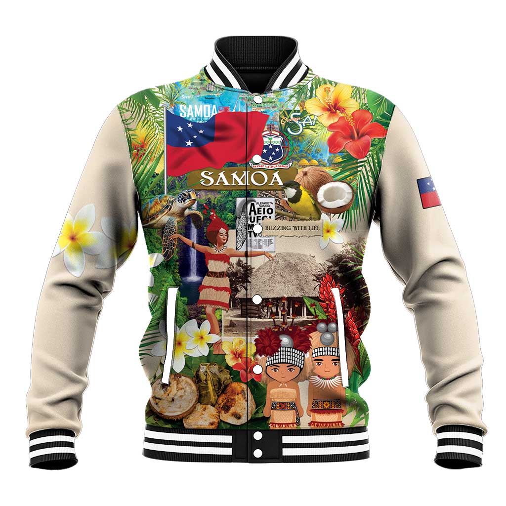 Samoa Culture Baseball Jacket Embracing The Spirit LT05 Unisex Beige - Polynesian Pride
