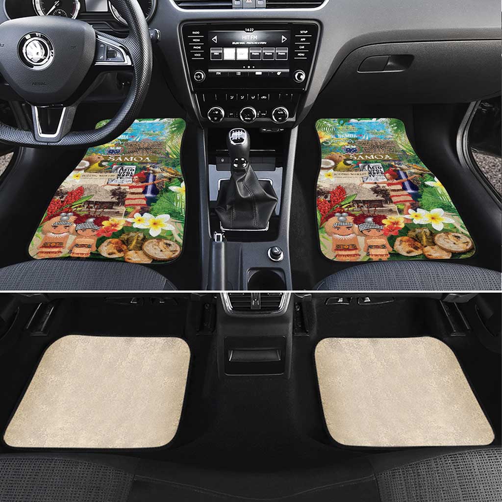 Samoa Culture Car Mats Embracing The Spirit LT05 Set 4pcs Beige - Polynesian Pride