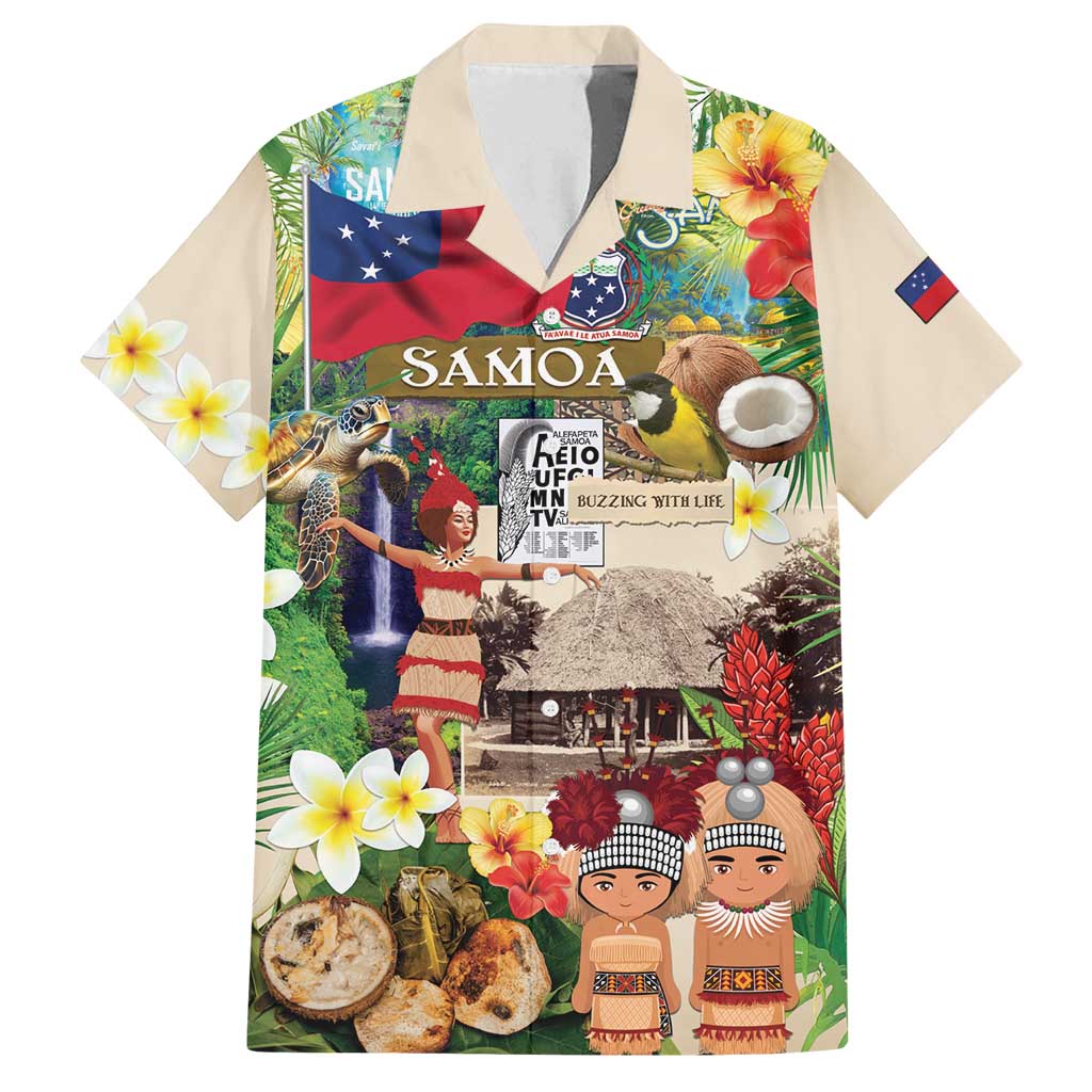 Samoa Culture Family Matching Off Shoulder Short Dress and Hawaiian Shirt Embracing The Spirit