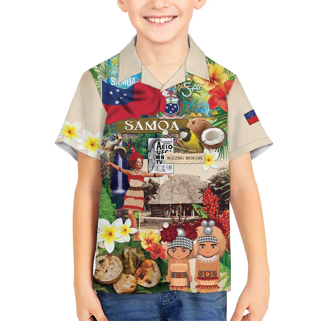 Samoa Culture Kid Hawaiian Shirt Embracing The Spirit LT05 Kid Beige - Polynesian Pride