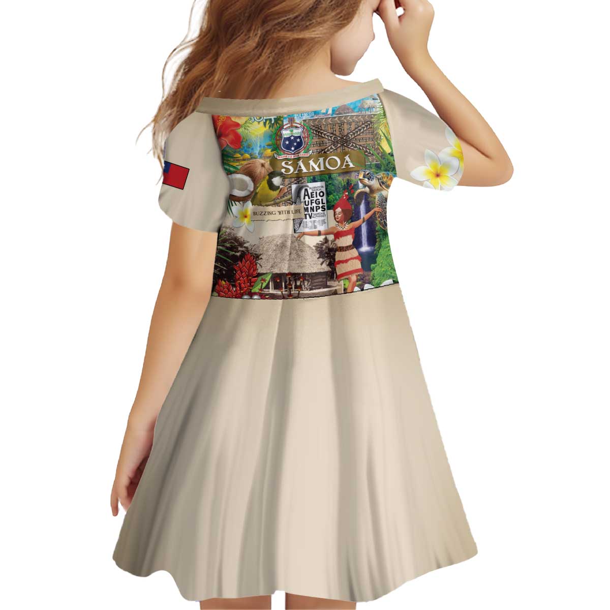 Samoa Culture Kid Short Sleeve Dress Embracing The Spirit LT05 - Polynesian Pride